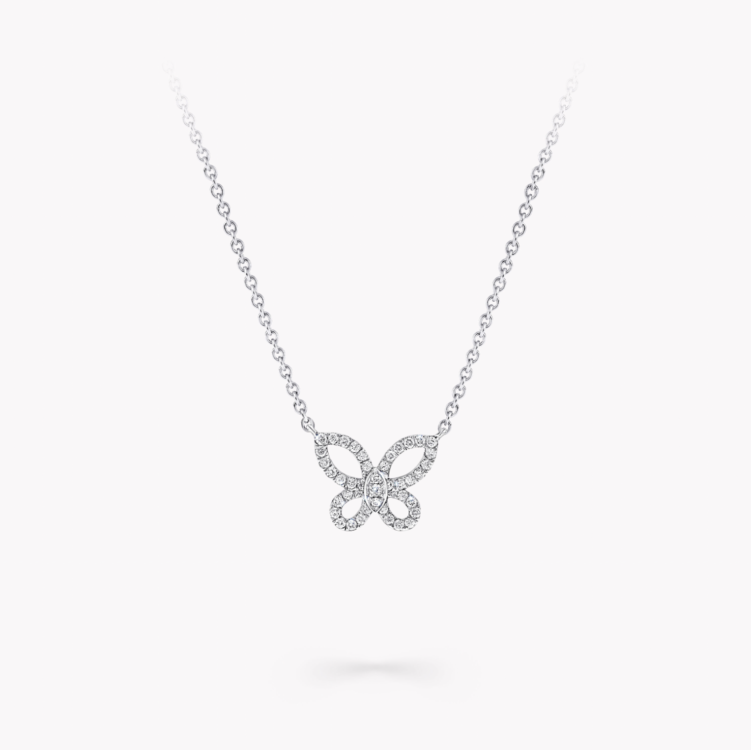 Graff Mini Butterfly Silhouette Diamond Pendant Necklace