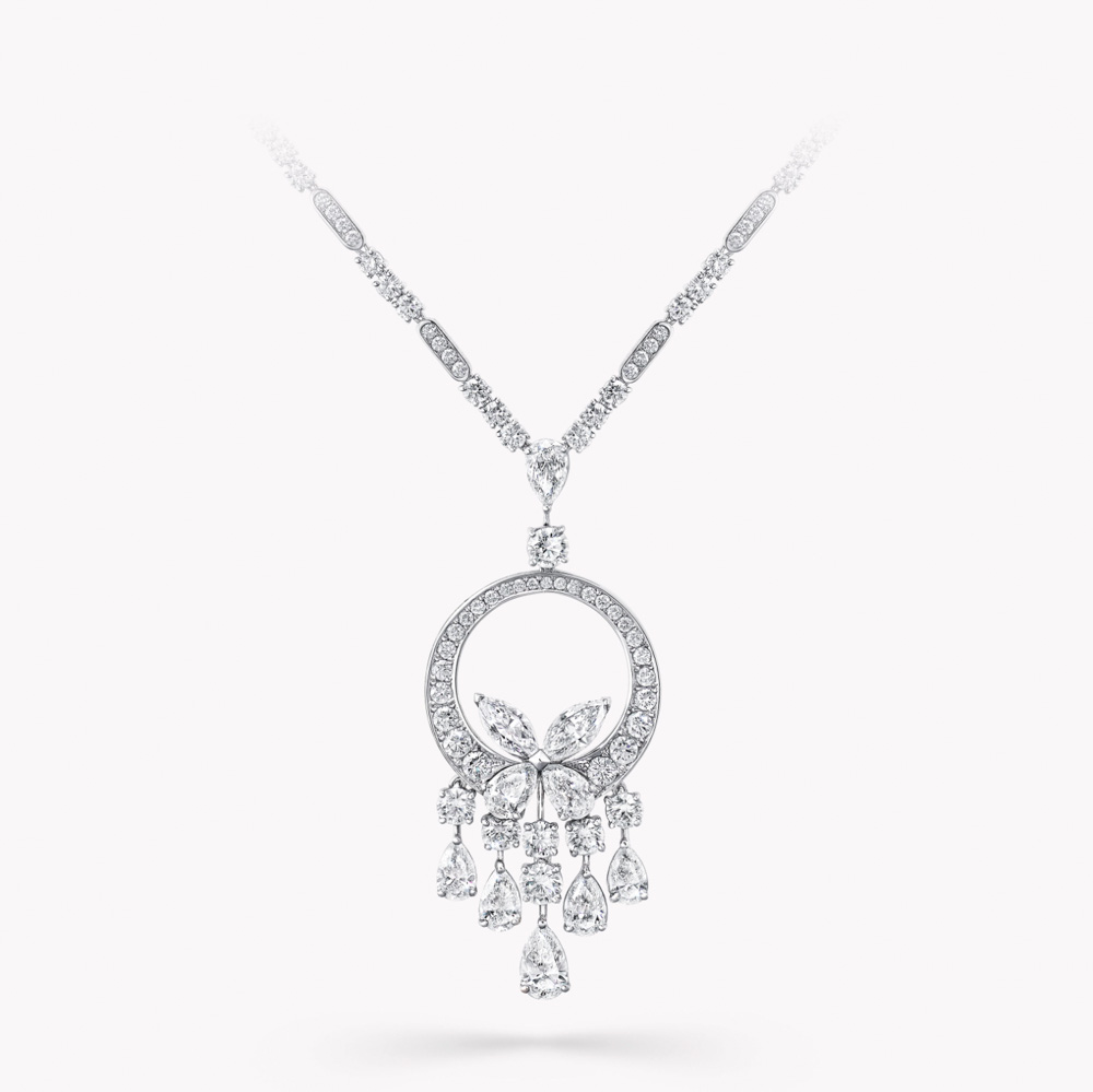 Graff Classic Butterfly Chandelier Diamond Necklace Necklace