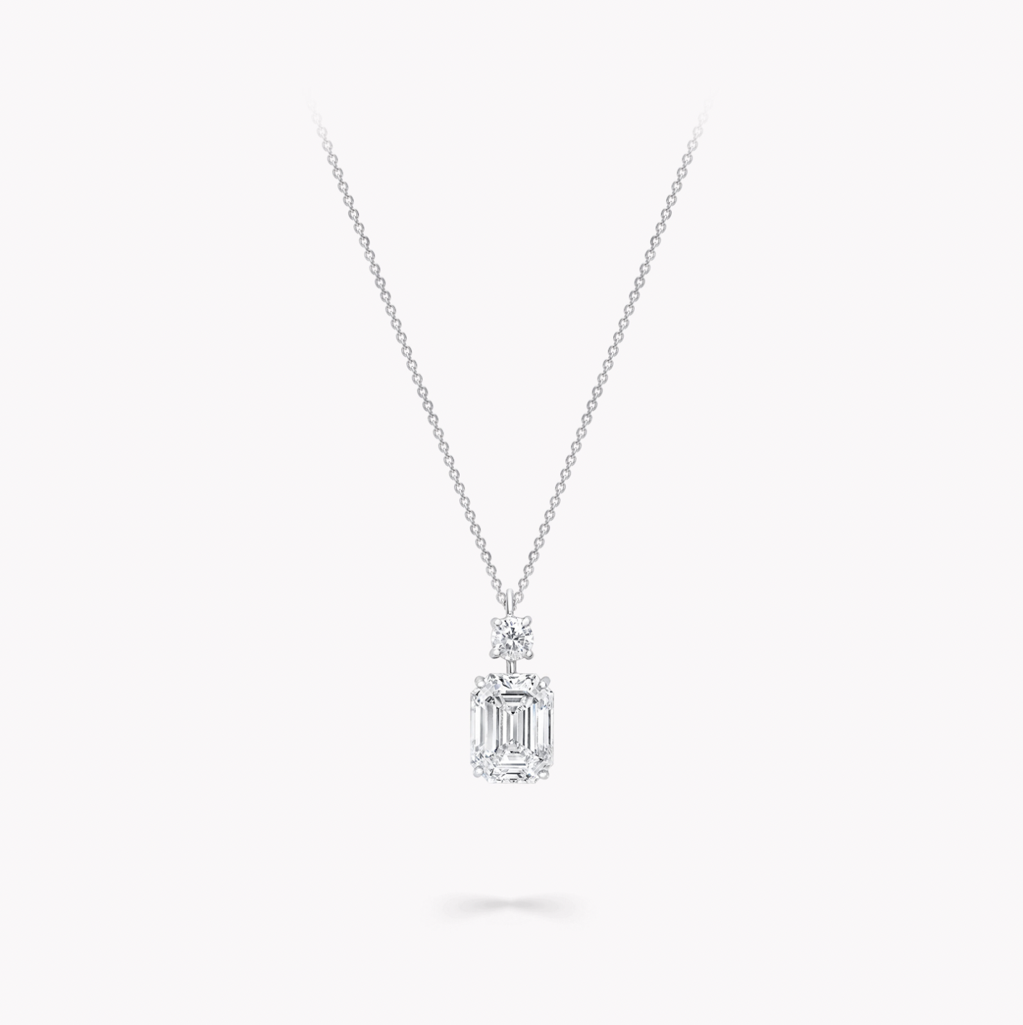 Graff Emerald Cut Diamond Pendant Necklace