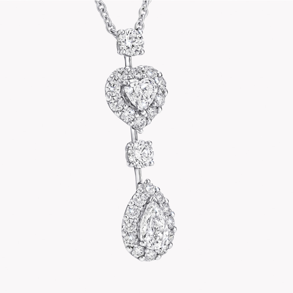 Graff Icon Heart and Pear Shape Diamond Drop Necklace Halskæder