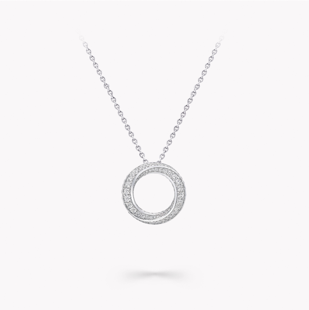 Graff Spiral Pavé Diamond Pendant Necklace