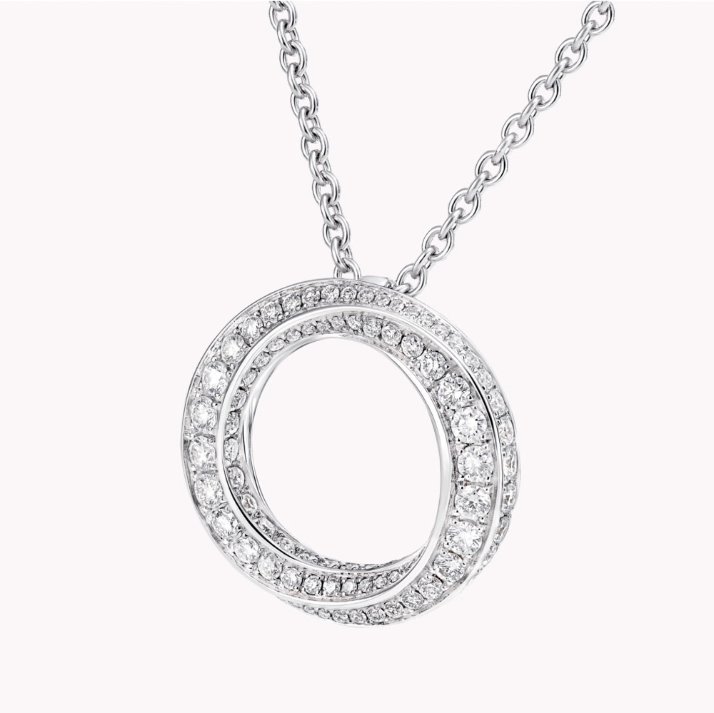 Graff Spiral Pavé Diamond Pendant Necklace