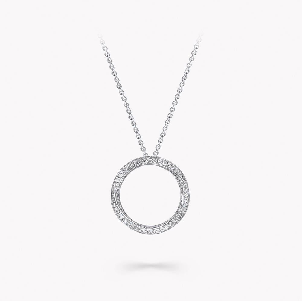Graff Medium Spiral Pavé Diamond Pendant Necklace
