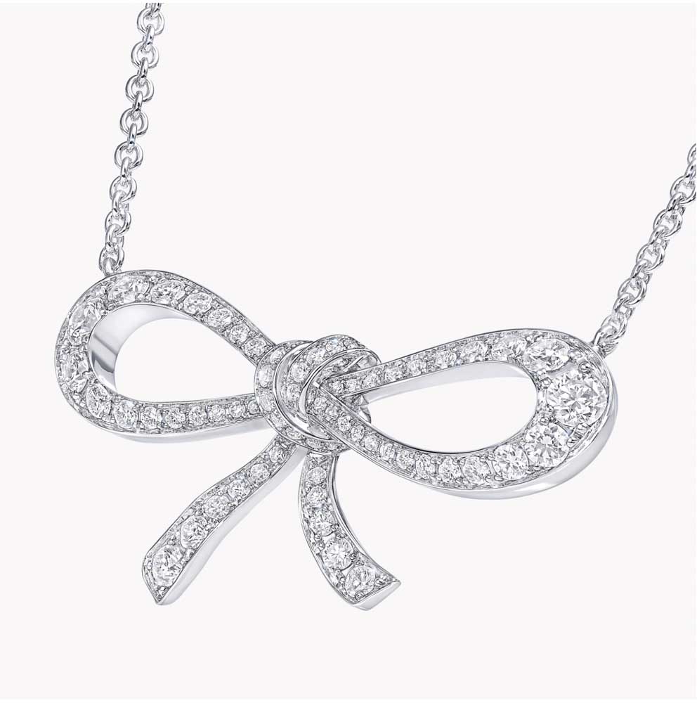 Graff Tilda's Bow Mini Diamond Pendant Necklace