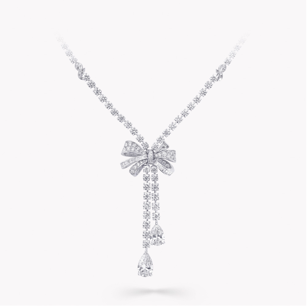Graff Tilda's Bow Double Strand Pear Shape Diamond Necklace Halsband
