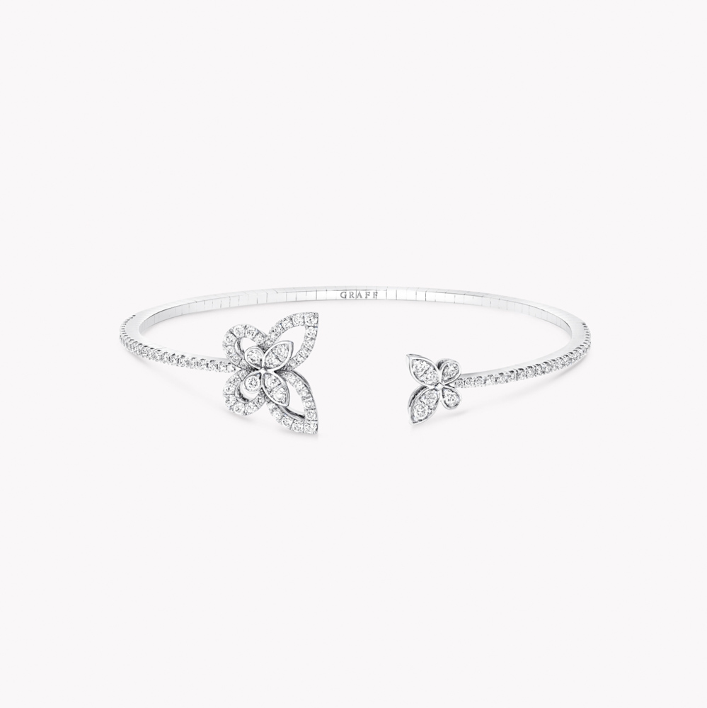 Graff Butterfly Silhouette Open Diamond Bangle Bracelet