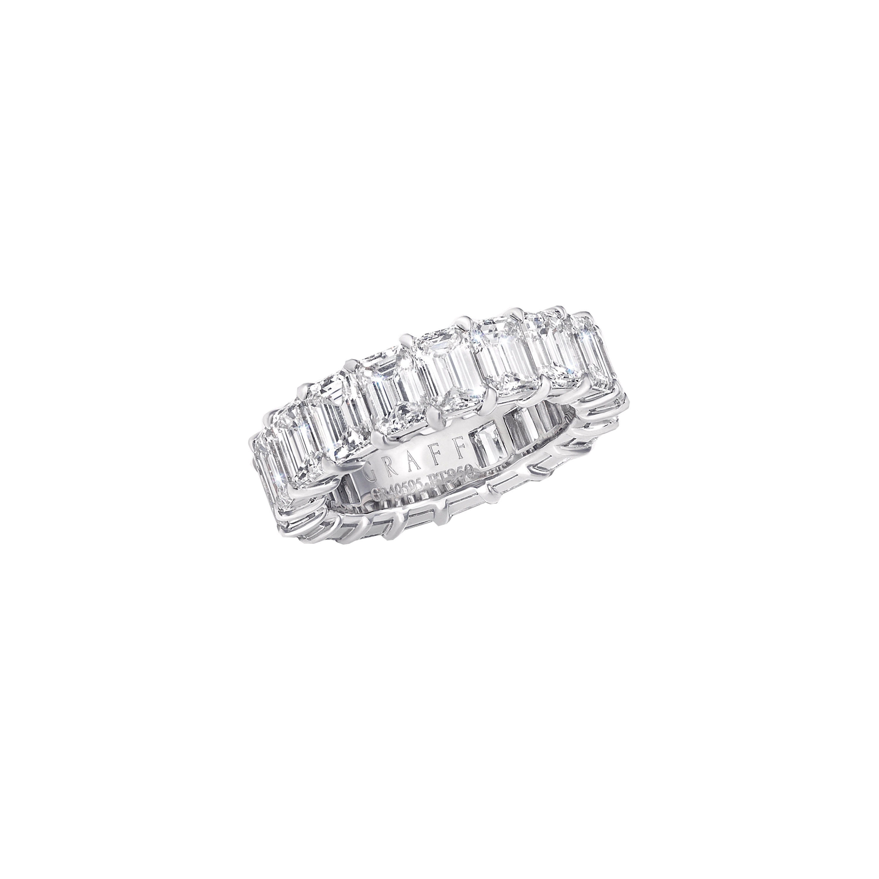 Graff Emerald Cut Diamond Wedding Band Ringe