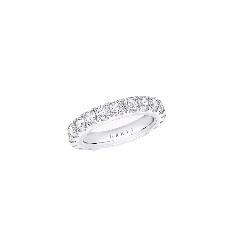 Graff Castle Set Round Diamond Wedding Band Sormukset