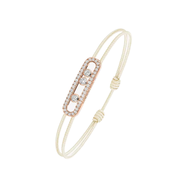 Messika  Messika CARE(S) Cream Cord Pavé Bracelet Bracelet