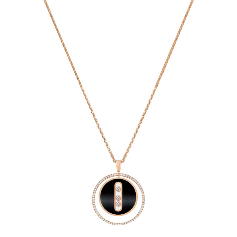 Messika Lucky Move MM Onyx Pink Gold Necklace