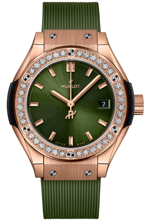 Hublot Classic Fusion 29 King Gold Green Diamonds