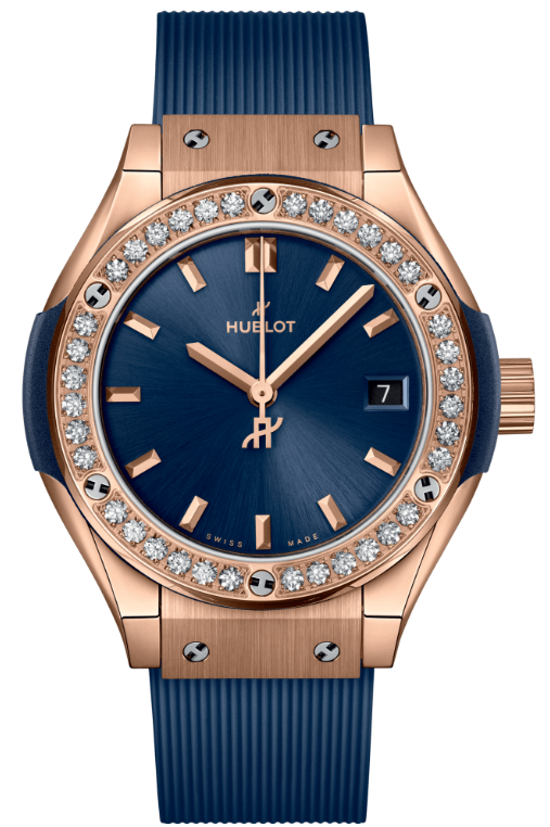 Hublot Classic Fusion 29 King Gold Blue Diamonds