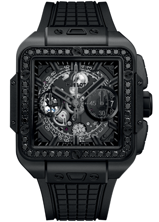 Square Bang Unico All Black Diamonds Hublot Chrono.lv